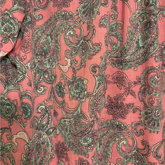 J. Jill Pink & Black Paisley Button-Down Shirt – Size Large - Picture 8 of 9